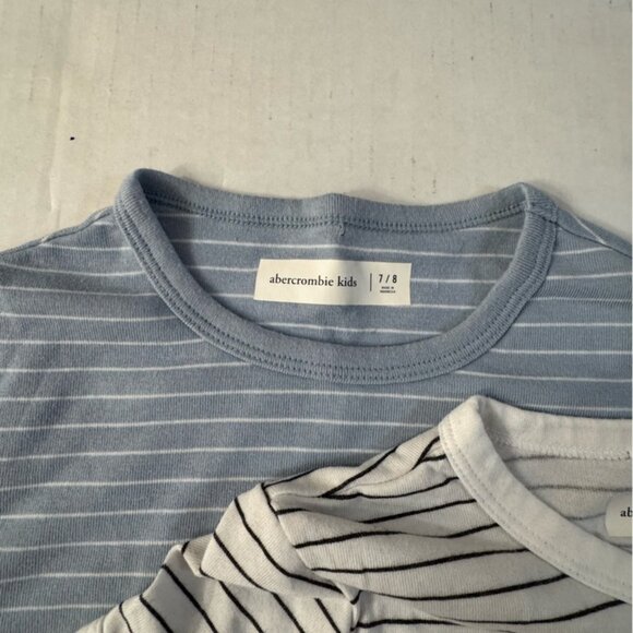 Abercrombie Kids Youth Girls 2-Pack Striped Short Sleeve T-Shirts Size 7/8 - Picture 3 of 7